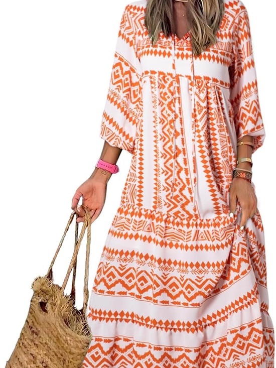 Dokotoo Dresses & Skirts - Smocked Ruffle Flowy Boho Casual Dress